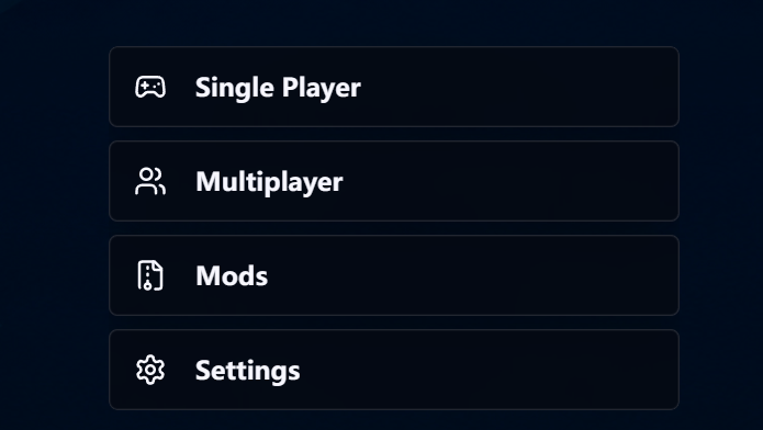 Voxalike menu highlighting the Mods area used to manage installed packs